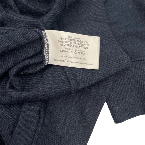 Wildfox Oversized Embroidered Good Vibes Sweatshirt Blue Pullover Women's XL - Picture 8 of 9